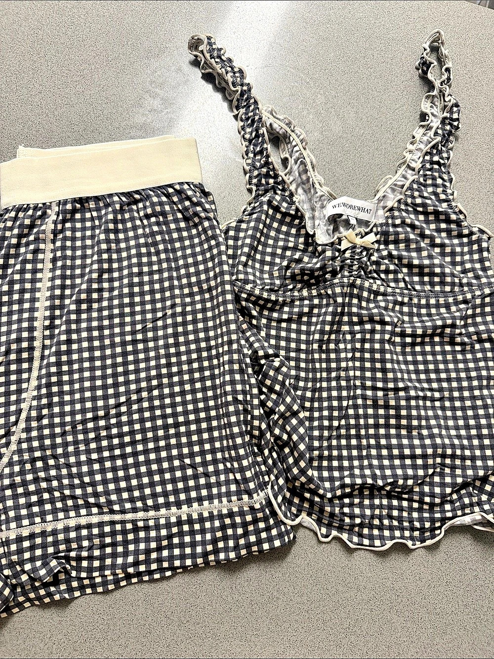 WE WORE WHAT Gingham Two-Piece Set